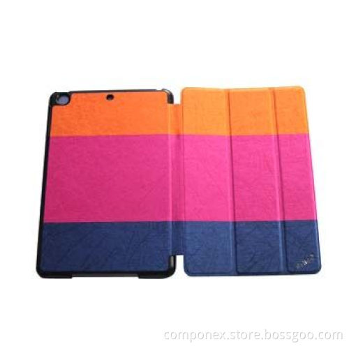 Assorted color high quality PU leather case for iPad with three fold